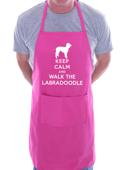 Keep Calm and Walk Labradoodle Dog BBQ Cooking Apron