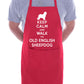 Keep Calm and Walk Old English Sheepdog Dog BBQ Cooking Apron