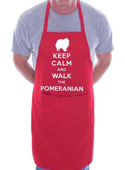Keep Calm and Walk The Pomeranian Dog BBQ Cooking Apron