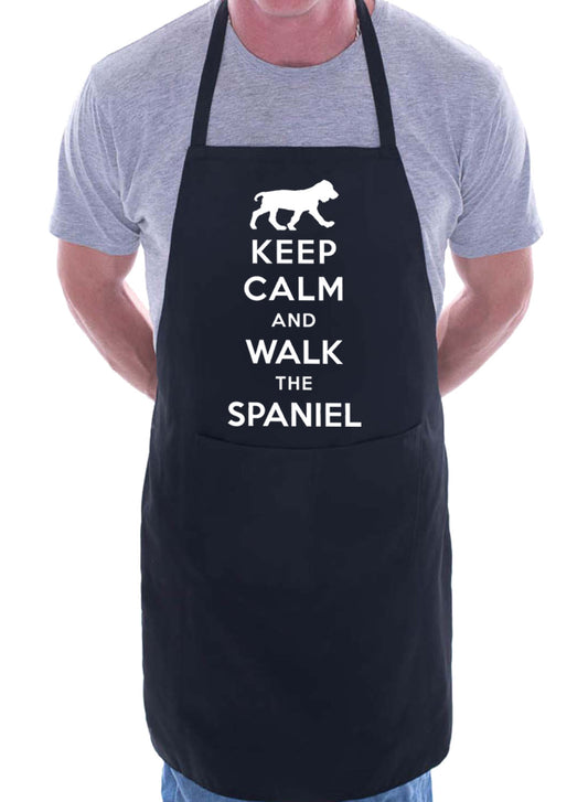 Keep Calm and Walk The Spaniel Dog Funny BBQ Novelty Cooking Apron