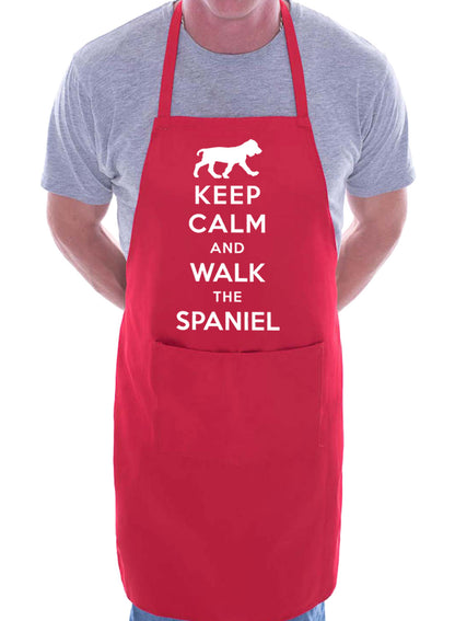 Keep Calm and Walk The Spaniel Dog Funny BBQ Novelty Cooking Apron