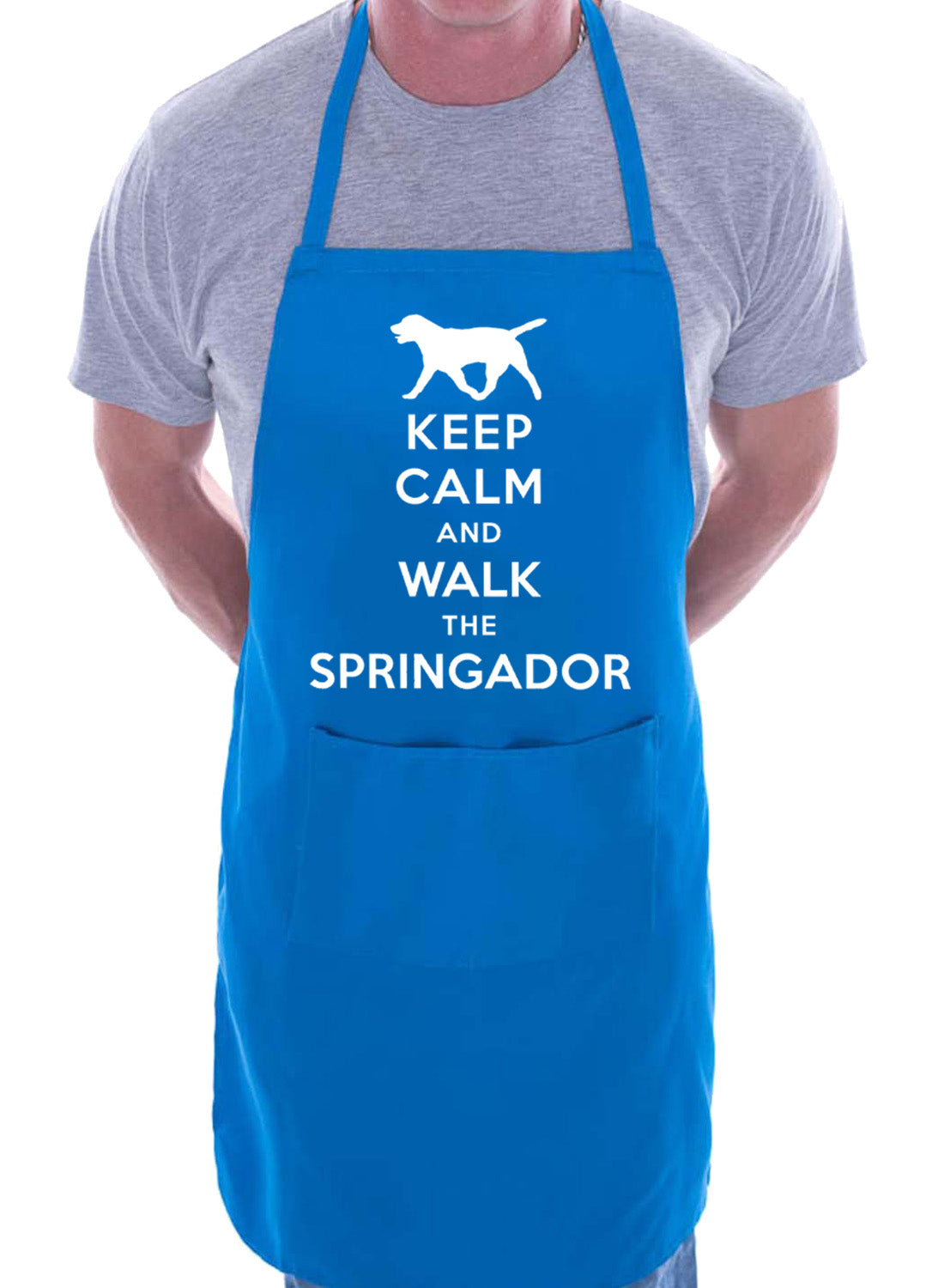 Keep Calm and Walk The Springador Dog Funny BBQ Novelty Cooking Apron