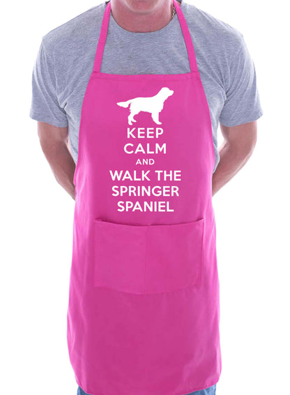 Keep Calm and Walk The Springer Spaniel Dog BBQ Cooking Apron