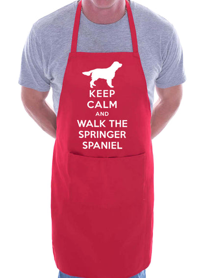 Keep Calm and Walk The Springer Spaniel Dog BBQ Cooking Apron