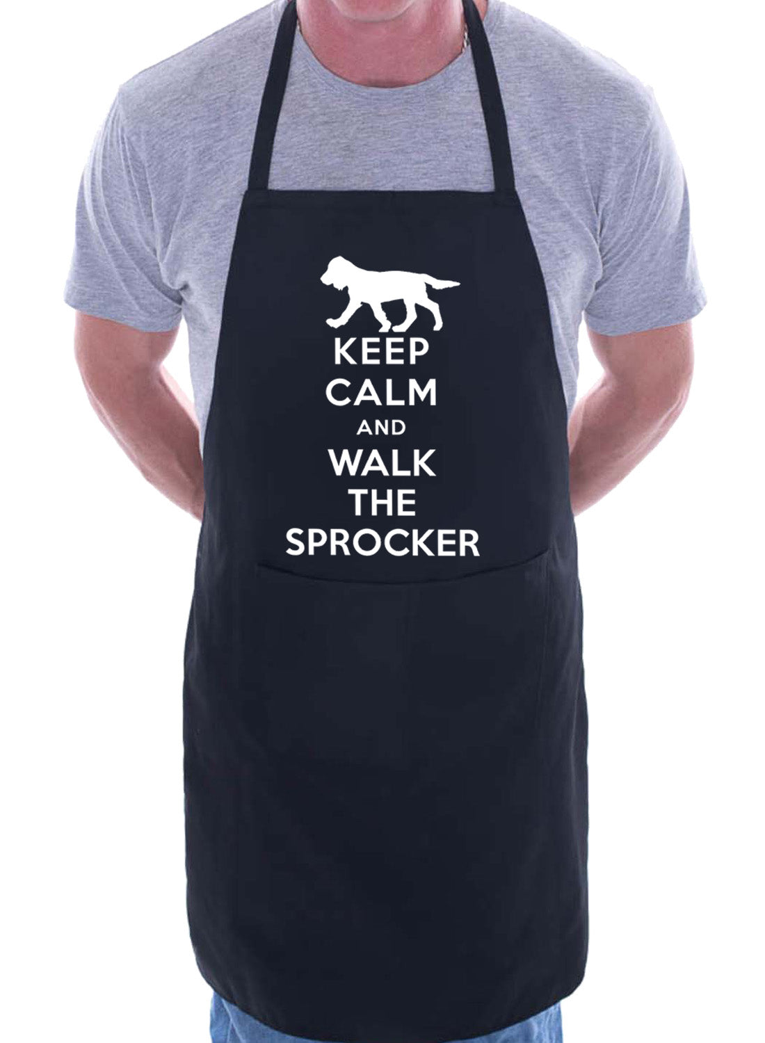 Keep Calm and Walk The Sprocker Dog Funny BBQ Novelty Cooking Apron