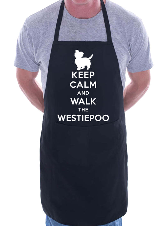 Keep Calm and Walk The Westiepoo Dog Funny BBQ Novelty Cooking Apron