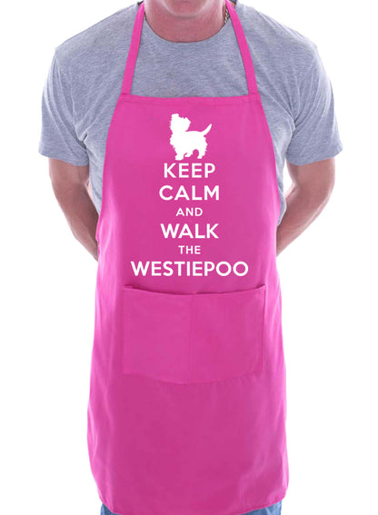 Keep Calm and Walk The Westiepoo Dog Funny BBQ Novelty Cooking Apron