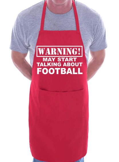 Warning May Talk About Football Fan BBQ Cooking Apron