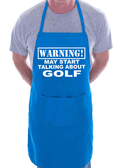 Warning May Talk About Golf BBQ Cooking Apron