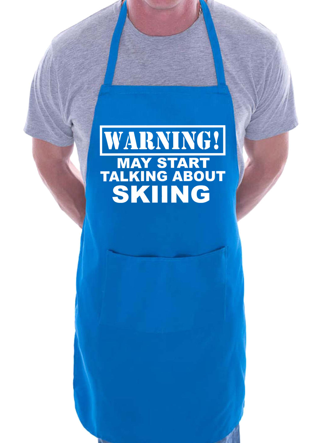 Warning May Talk About Skiing BBQ Cooking Apron