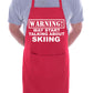 Warning May Talk About Skiing BBQ Cooking Apron