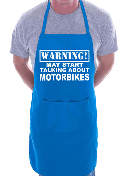 Warning May Talk About Motorbikes Fan BBQ Cooking Apron