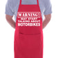 Warning May Talk About Motorbikes Fan BBQ Cooking Apron