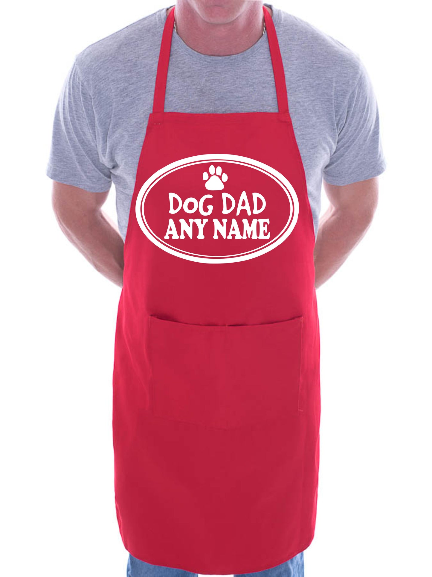 Dog Dad Apron Any Name Pet Lover Gift Adult Personalised BBQ Dog Lover