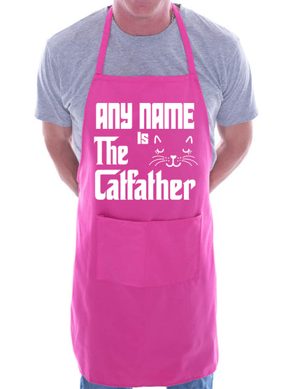 The Cat Father Any Name Funny Personalised Gift BBQ Apron Cat Lovers Gift
