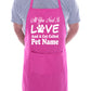 Adult Apron Personalised BBQ All You Need Is love And A Cat Pet Name Pet Lover