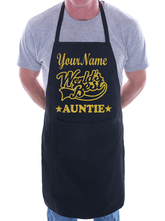 Birthday Gift Adult Funny Personalised World's Best Auntie Apron Your Name