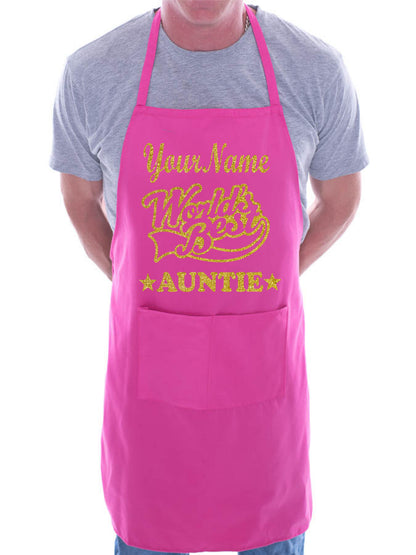 Birthday Gift Adult Funny Personalised World's Best Auntie Apron Your Name