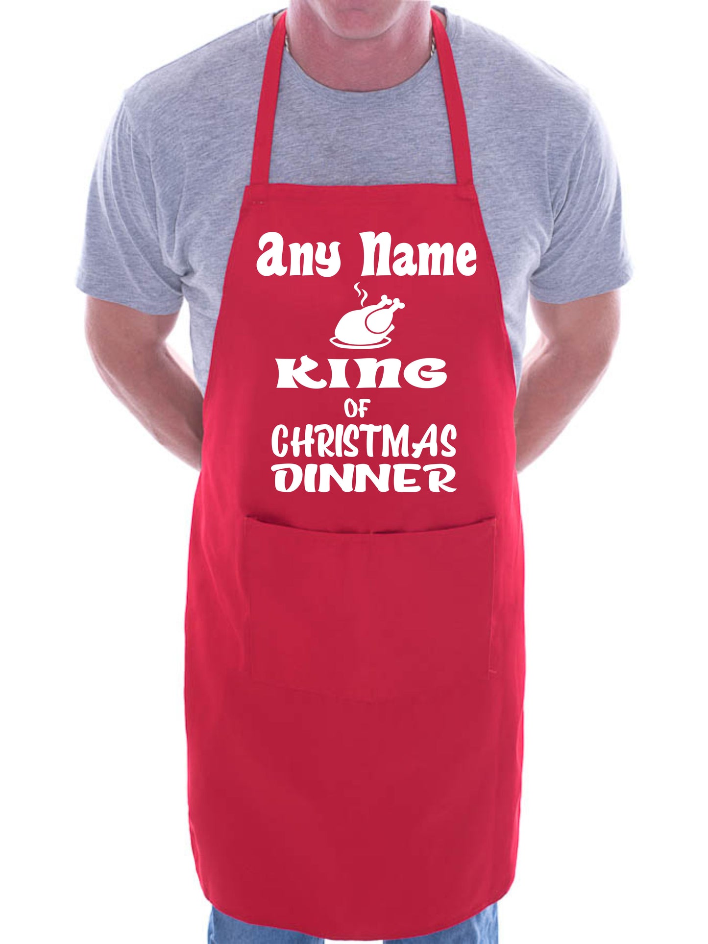 Any Name King Of Christmas Apron Any Name Xmas Gift Adult Personalised BBQ