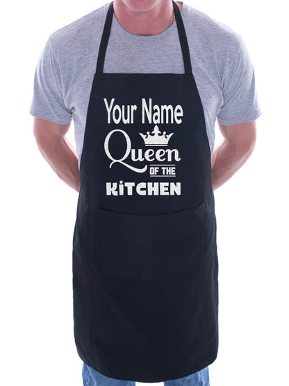 Queen Of The Kitchen Apron Your Name Here Great Gift Funny Personalised BBQ