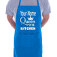 Queen Of The Kitchen Apron Your Name Here Great Gift Funny Personalised BBQ