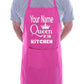 Queen Of The Kitchen Apron Your Name Here Great Gift Funny Personalised BBQ