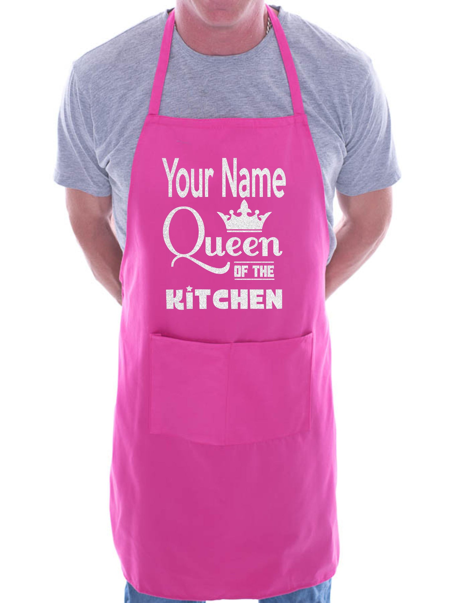 Queen Of The Kitchen Apron Your Name Here Great Gift Funny Personalised BBQ