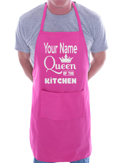 Queen Of The Kitchen Apron Your Name Here Great Gift Funny Personalised BBQ