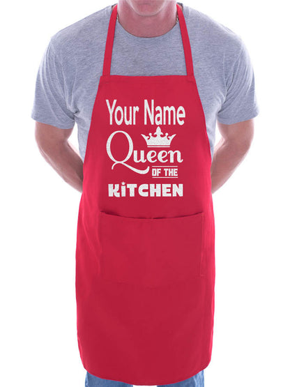 Queen Of The Kitchen Apron Your Name Here Great Gift Funny Personalised BBQ