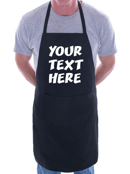 Personalised Apron Your Text Here Any Name Any Words BBQ Cooking Blue