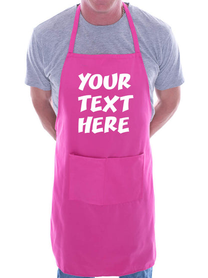 Personalised Apron Your Text Here Any Name Any Words BBQ Cooking Blue