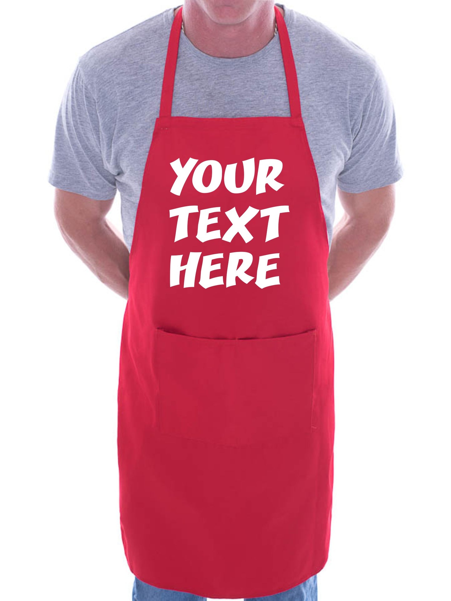 Personalised Apron Your Text Here Any Name Any Words BBQ Cooking Blue