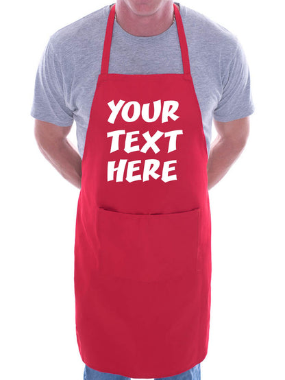 Personalised Apron Your Text Here Any Name Any Words BBQ Cooking Blue