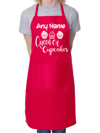 Personalised Apron Queen Of Cupcakes your Name Here Baking Cooking