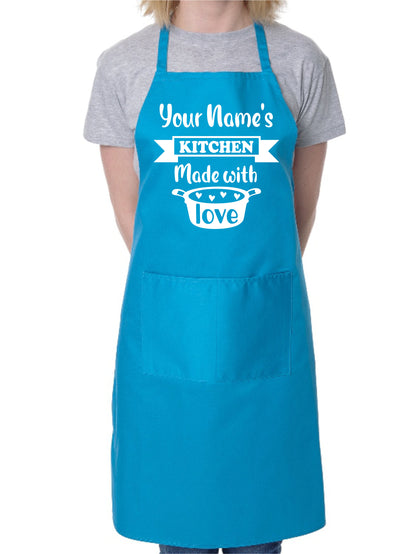 Personalised Apron Made With Love your Name Here Baking Cooking