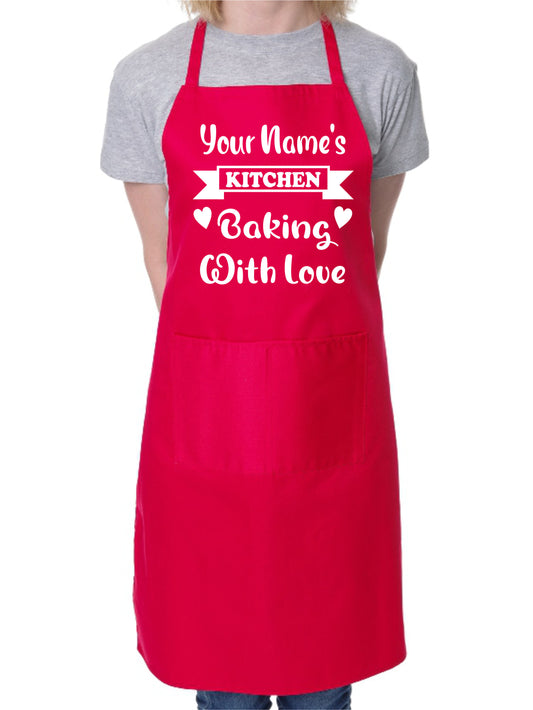 Customise This Apron Baking With Love your Name Here Baking Cooking