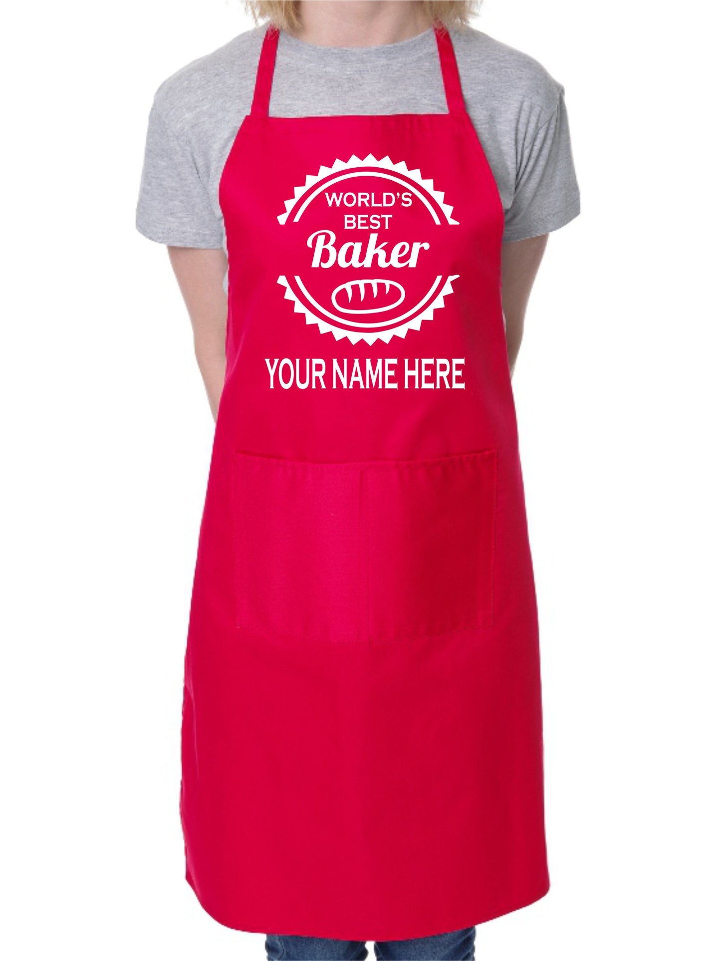 Personalised Apron World's Greatest Baker Your Text Here Baking Cooking