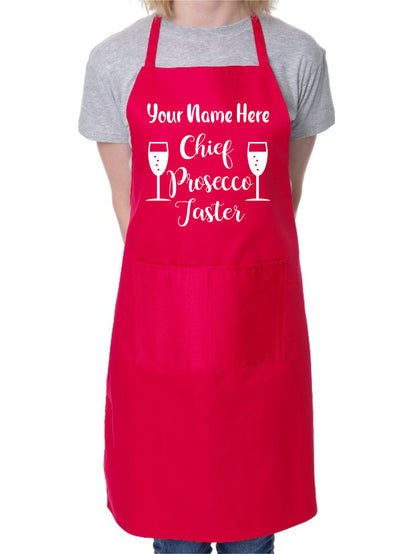 Customise This Apron Chief Prosecco Taster Any Name Here BBQ Cooking