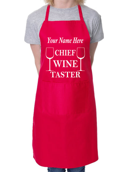 Personalise This Apron Chief Wine Taster Any Name Here BBQ Cooking Apron