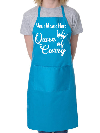 Personalise This Apron Queen Of Curry Any Name Here BBQ Cooking Apron