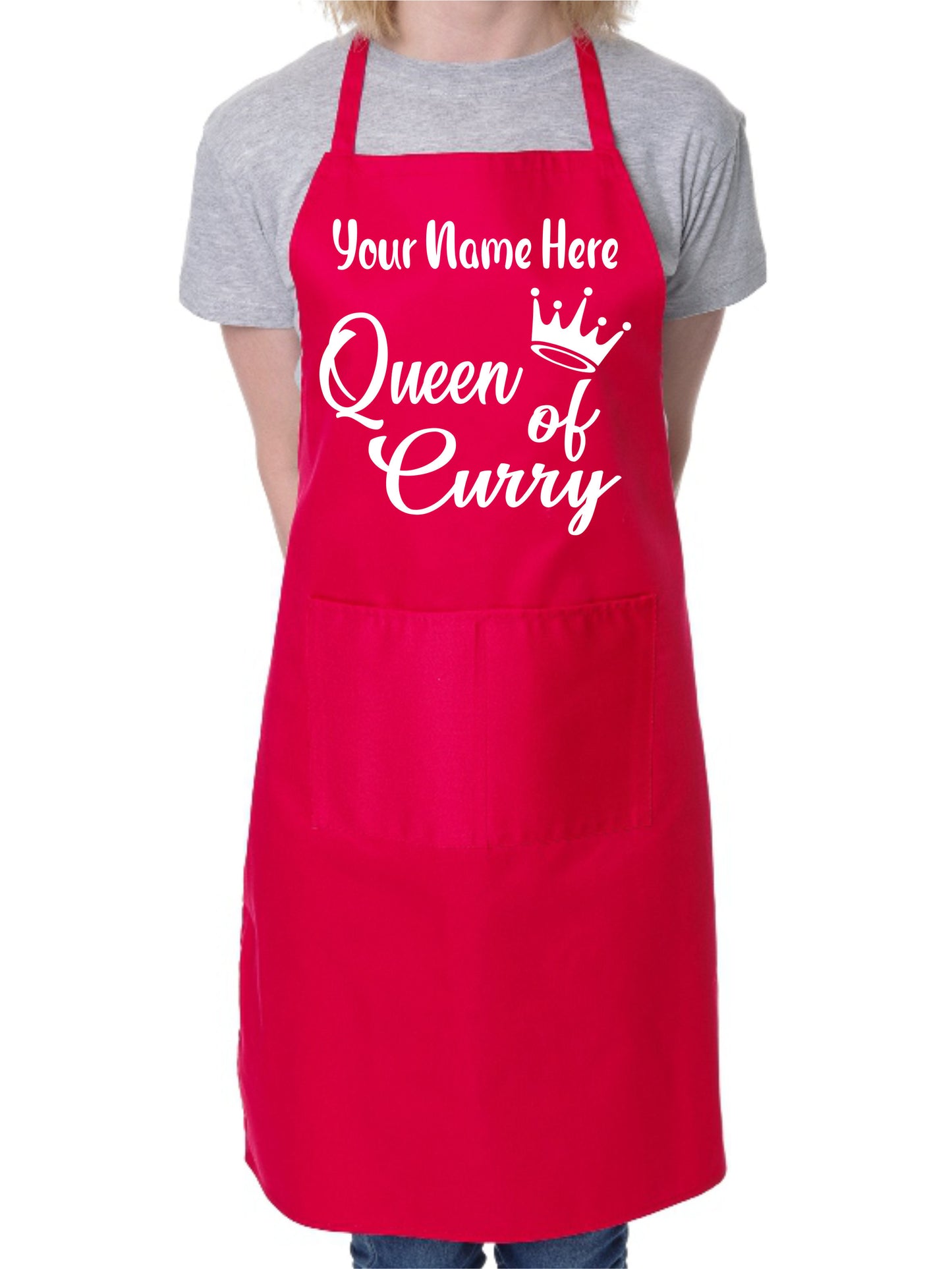 Personalise This Apron Queen Of Curry Any Name Here BBQ Cooking Apron