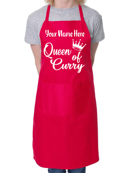 Personalise This Apron Queen Of Curry Any Name Here BBQ Cooking Apron