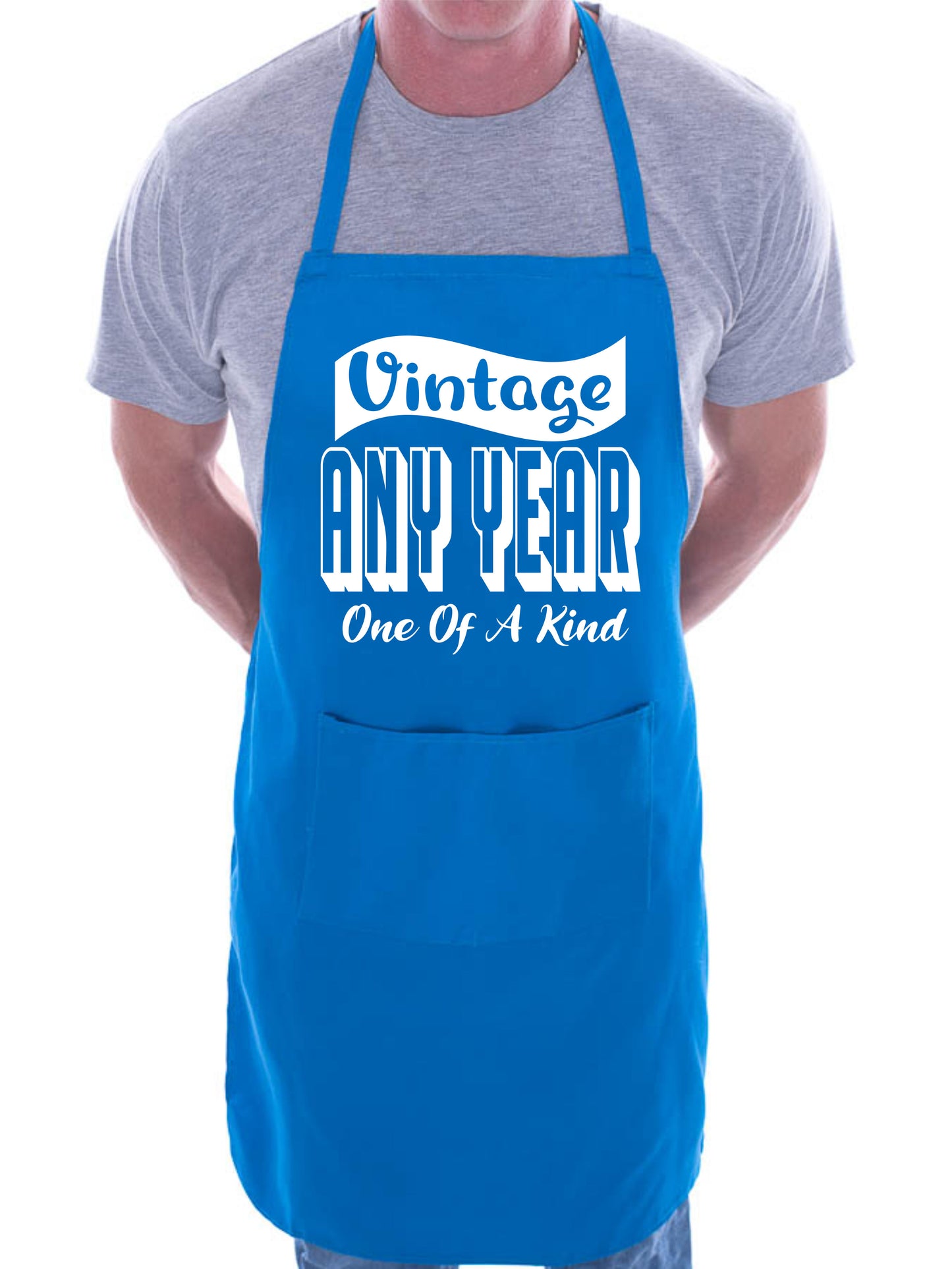 Personalised Birthday Apron Vinatge Add Any Year Here BBQ Cooking Apron