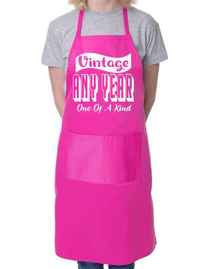 Personalised Birthday Apron Vinatge Add Any Year Here BBQ Cooking Apron