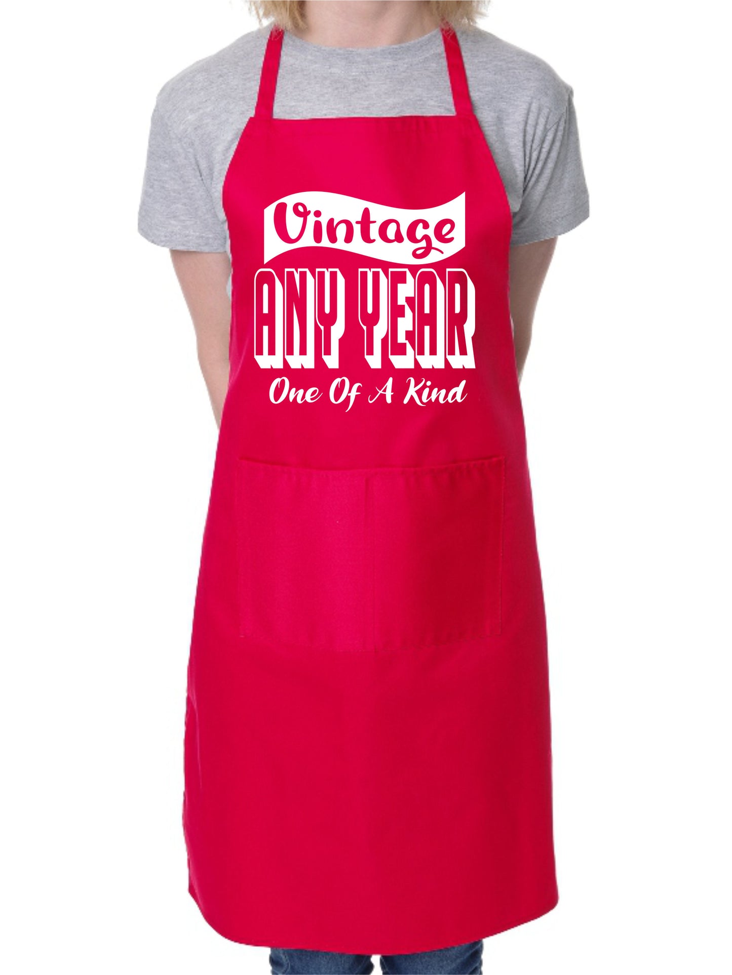 Personalised Birthday Apron Vinatge Add Any Year Here BBQ Cooking Apron