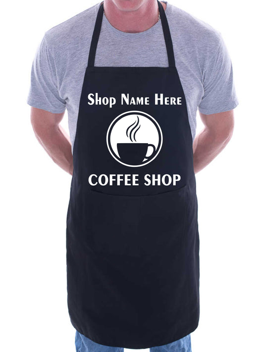 Personalised Apron Coffee Shop Restaurant Add Your Shop Name here