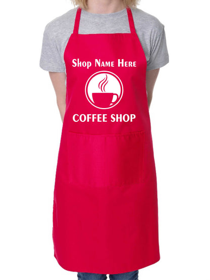 Personalised Apron Coffee Shop Restaurant Add Your Shop Name here