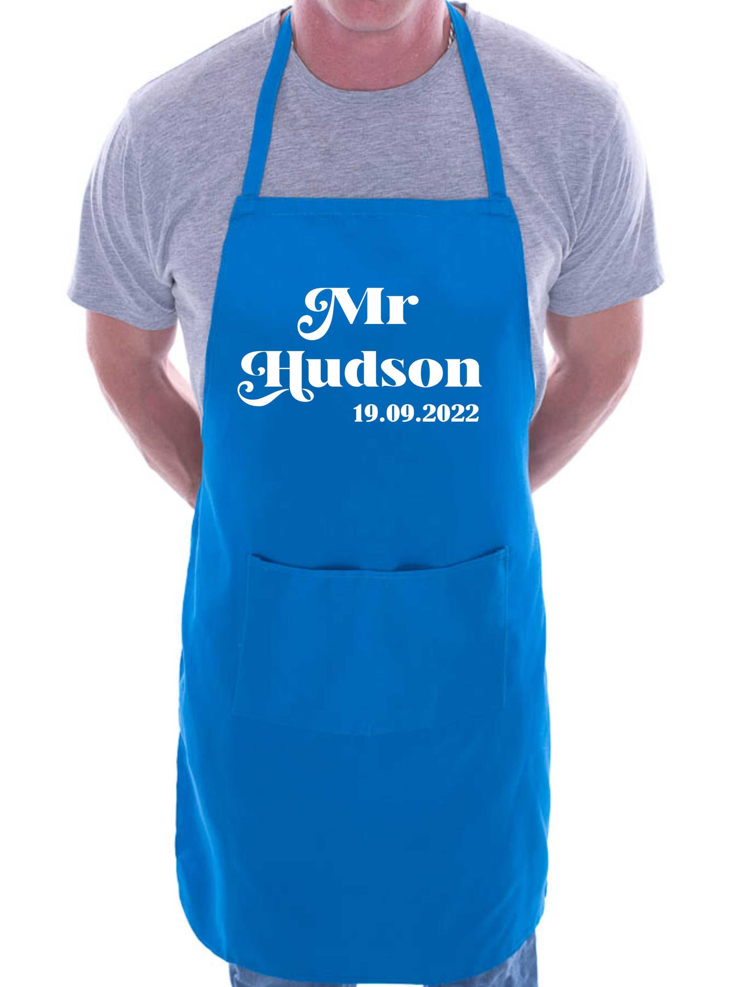 Personalised Mr or Mrs Apron Add Your Surname And Wedding Date Here