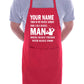 Adult Personalised Apron This Is My Manly Apron Your Name Funny BBQ Baking