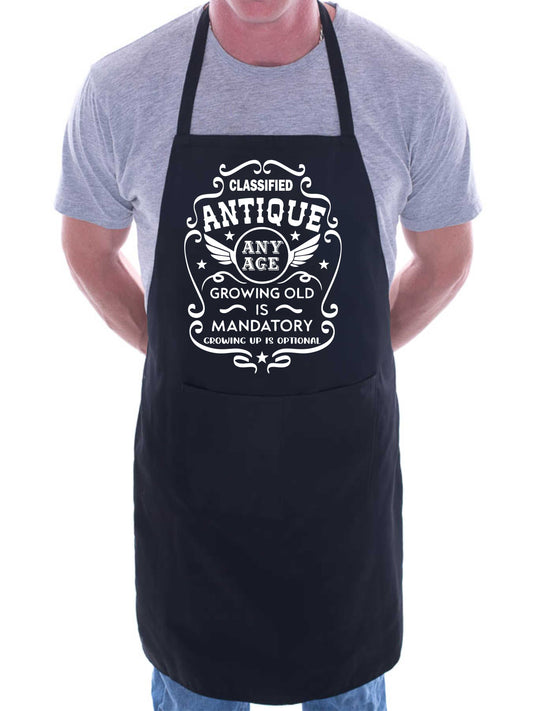 Personalised Apron Growing Old Birthday Age Funny Your Age Here Gift